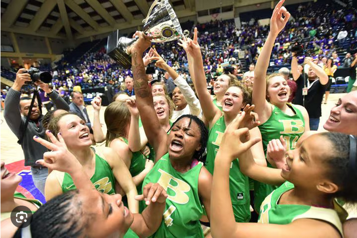 buford girls basketball celebrating